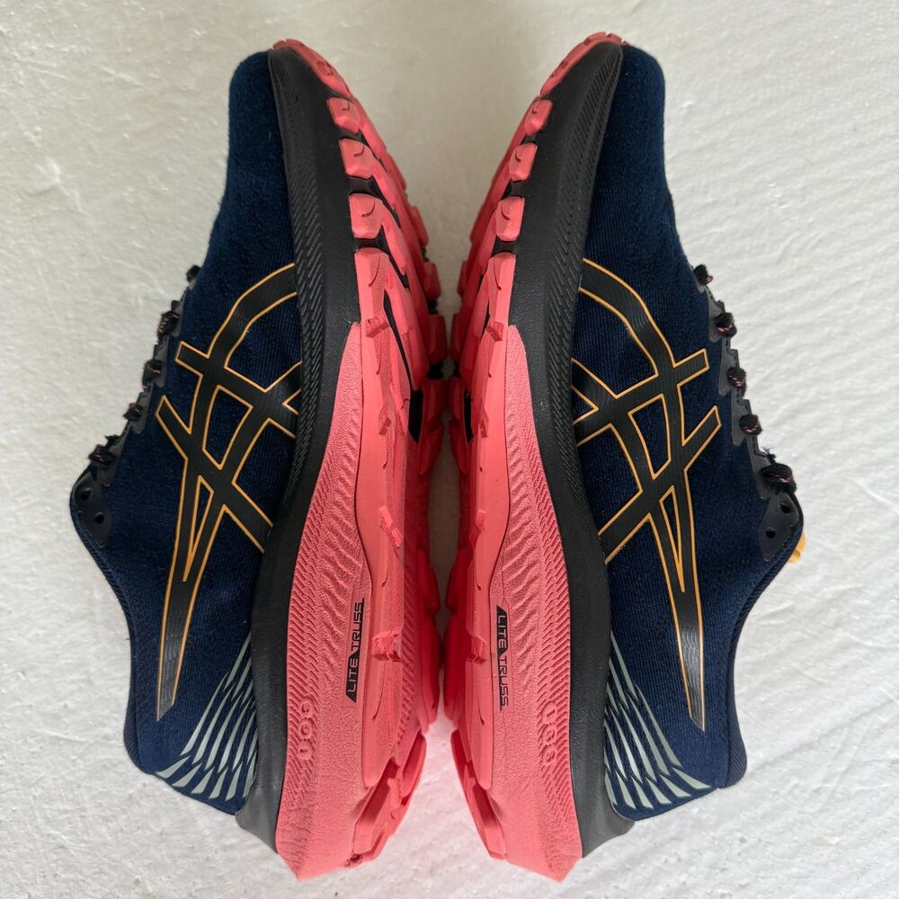 Asics GT 2000 11 Trail Running Shoes Blue/Papaya Womens Sz 9.5 Wide - Picture 3 of 13